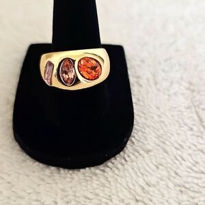NWT Nordstrom Rack Scattered Stone Ring Nickel Free Pink Multi Gold Size 7 & 8